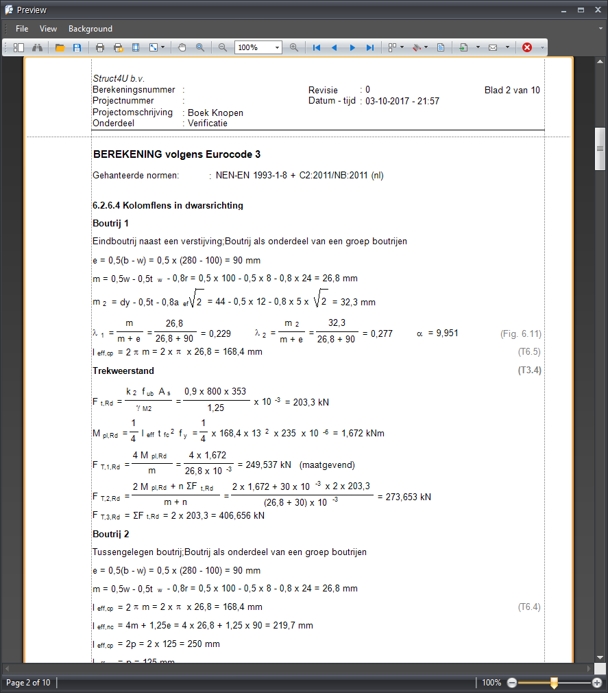 Gedetailleerde Uitvoer