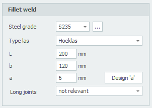 Weld input